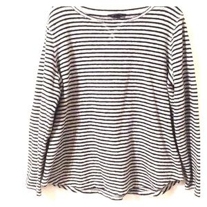 Land’s End Black/White striped long sleeve shirt